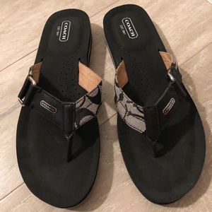 USED. Coach Flip Flops. Women’s. Size 10. Black.